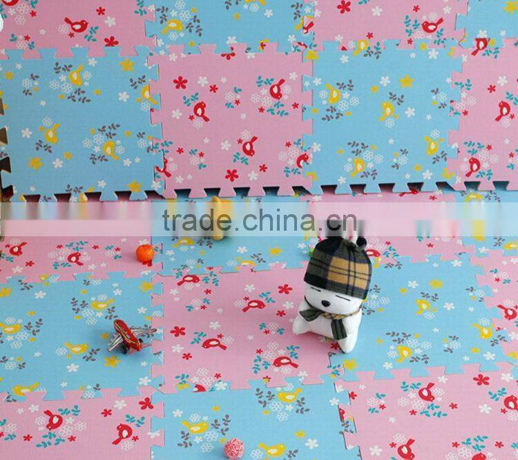 Bottom price leaf texture eva baby play mat floor mat