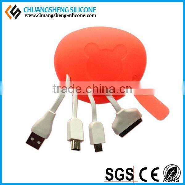 multifunction data wire case, silicone data line holder, silicone data link box