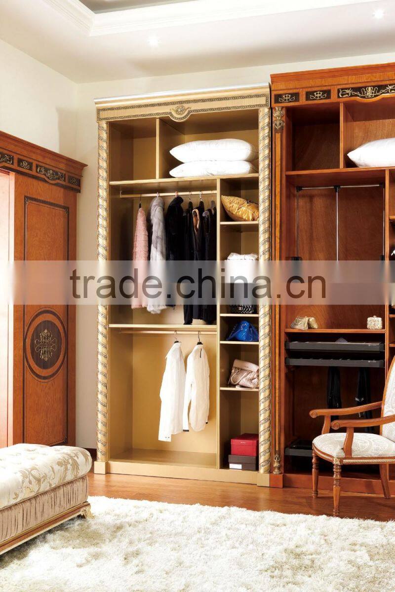 YB62 Solid wood big size Italian design L-shape walk in closet diy for villa