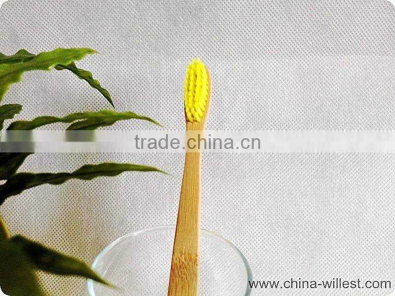 color bristle bamboo handle toothbrush