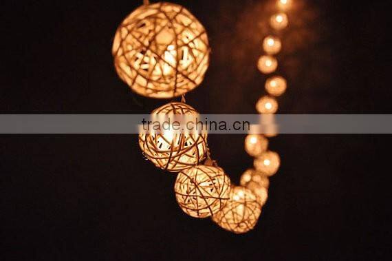 20 Bulbs Handmade Classic White Rattan ball fairy lights
