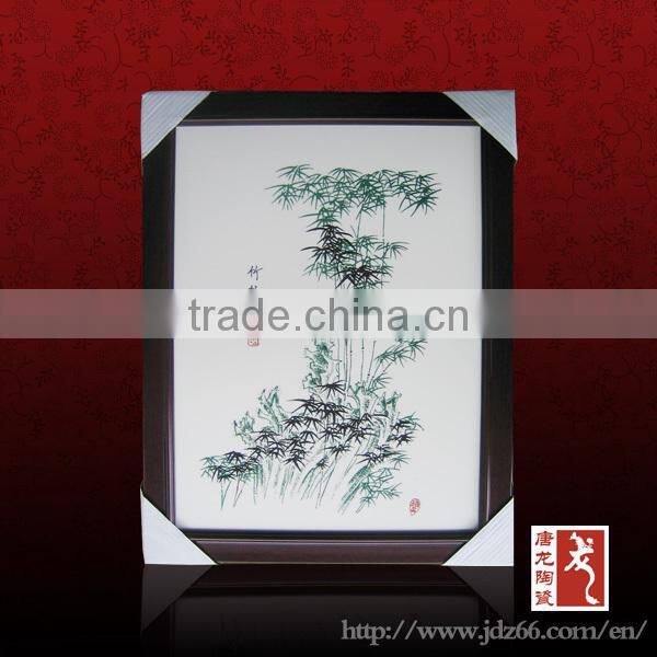 Home furniture decoration handpainted rural scene porcelain islamic art painting from China