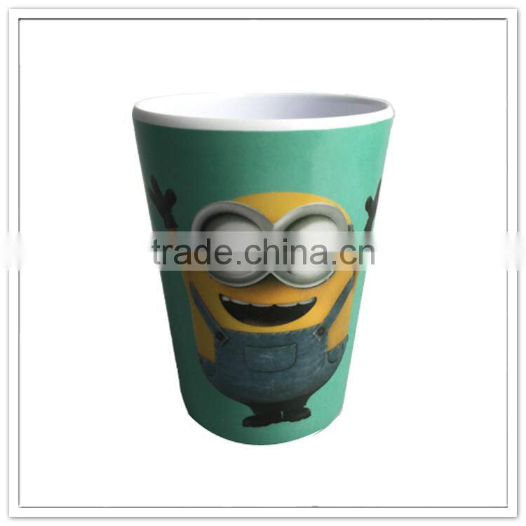 Custom little yellow people printed unbreakable melamine kids drinking cups
