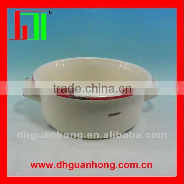 hot sale white color enamel pot