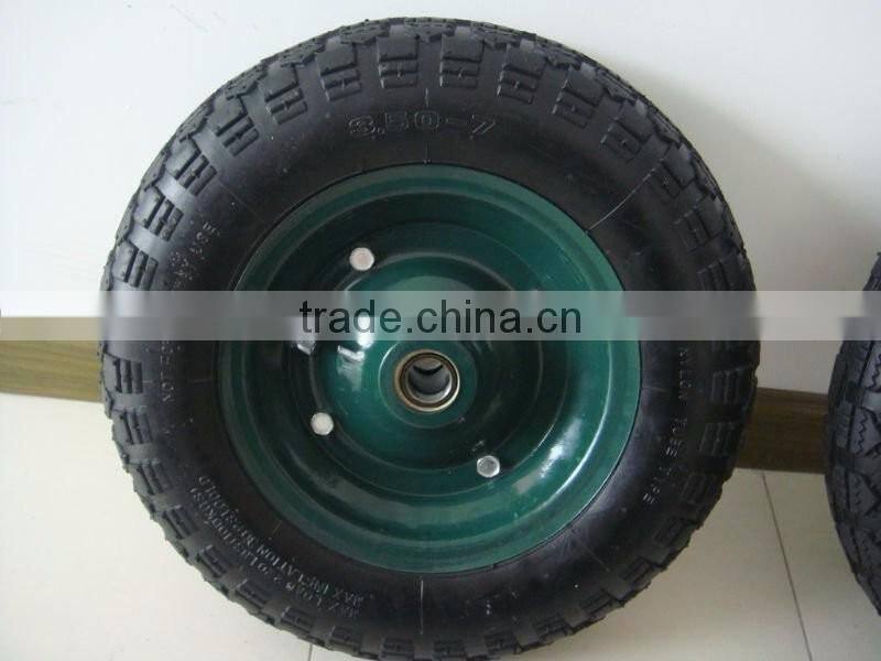 solid wheel 3.50-7 Pneumatic and solid wheel 3.50-7 with steel rim