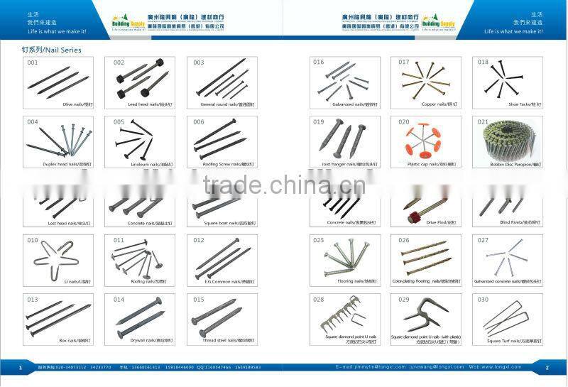 Yellow zinc air gun nails with factory price