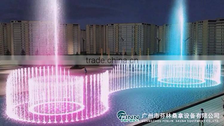 Square Landscape outdoor fountain nozzles colorful floating water fountain