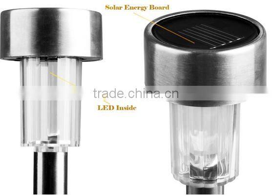 Outdoor Stainless Steel Solar Power 7 Color Changing LED Garden Landscape Path Pathway Lights Lawn Lamp