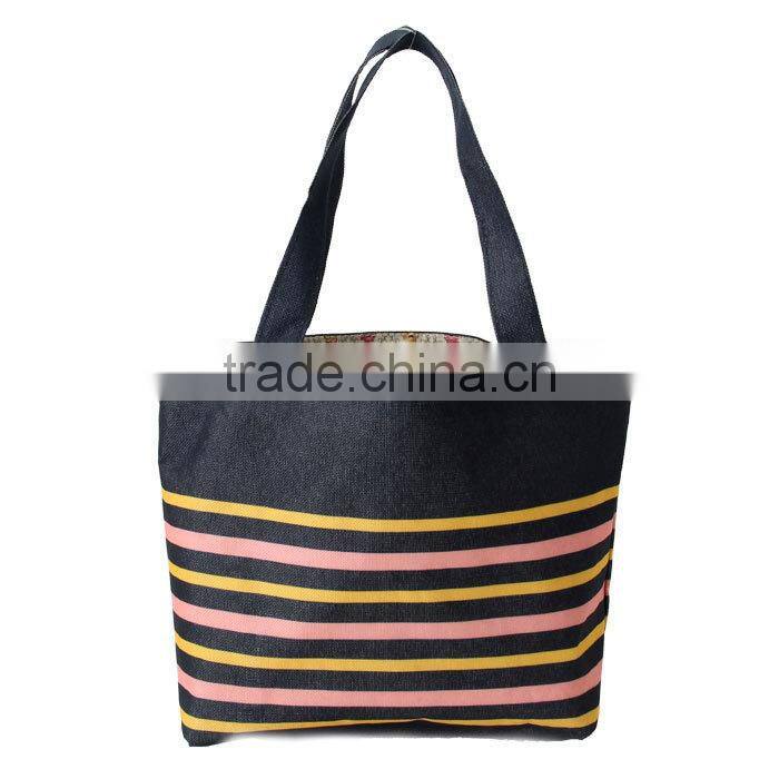 Wholesale Modern 600D polyester double layer fashion shopping handbag,women shopping tote bag