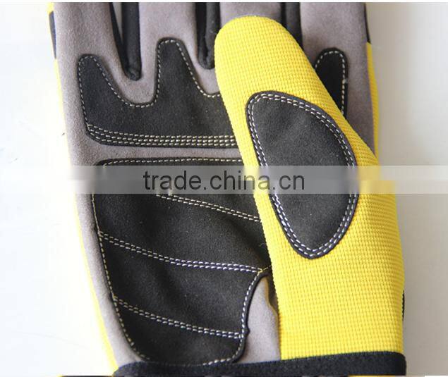 Leather Heavy Machine Operation Work Glove Slip resistant Prevent wear gloves