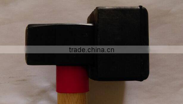 wood handle paving hammer with rubber cover/hammer with rubber face