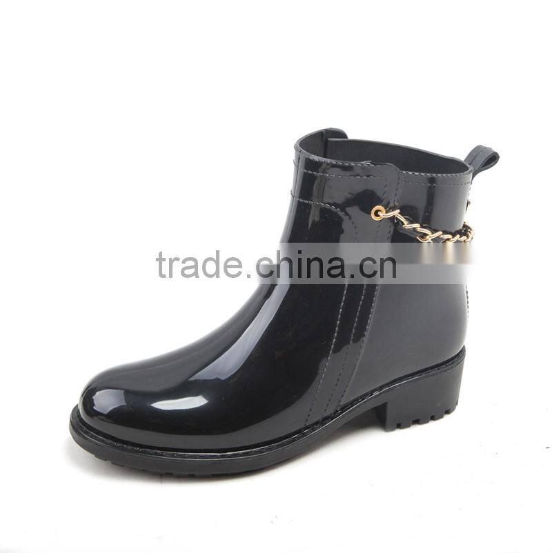 shining black chelsea rain boots for women retail