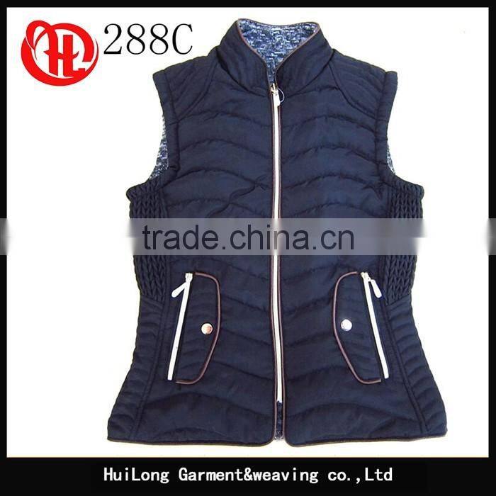 Reversible fleece lining padded casual vest women