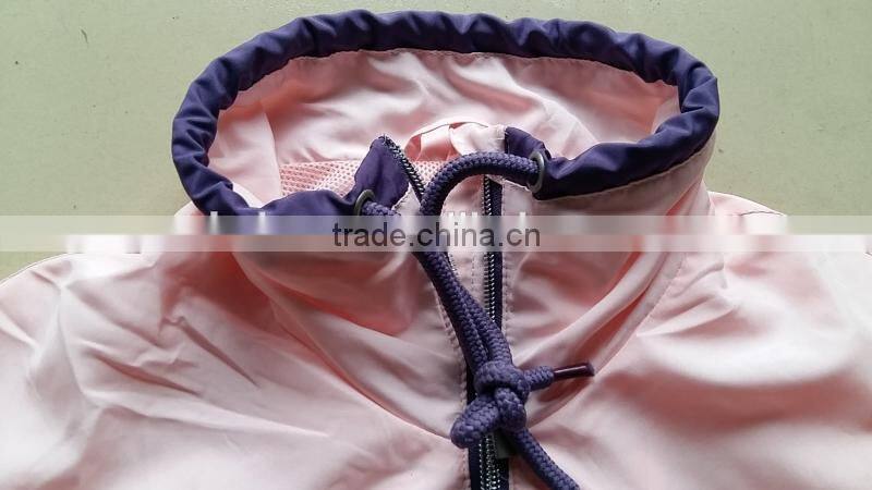 Garment closeout girl's fashion breathable sport jacket