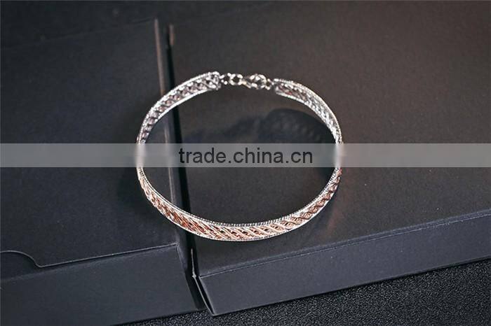 Fashion Design 925 sterling silver knit bangle bracelets