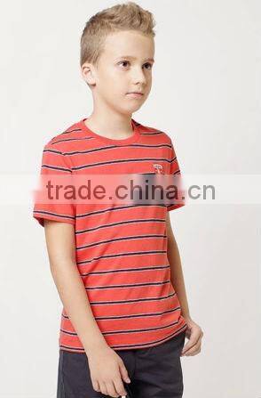 Wholesale used clothing bright color stripe t-shirt outlet factory