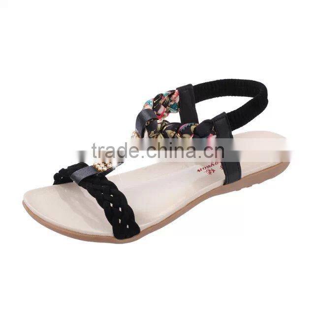 HFR-YS27 2015 summer new bohemian sandals flat T-strap sandals for women
