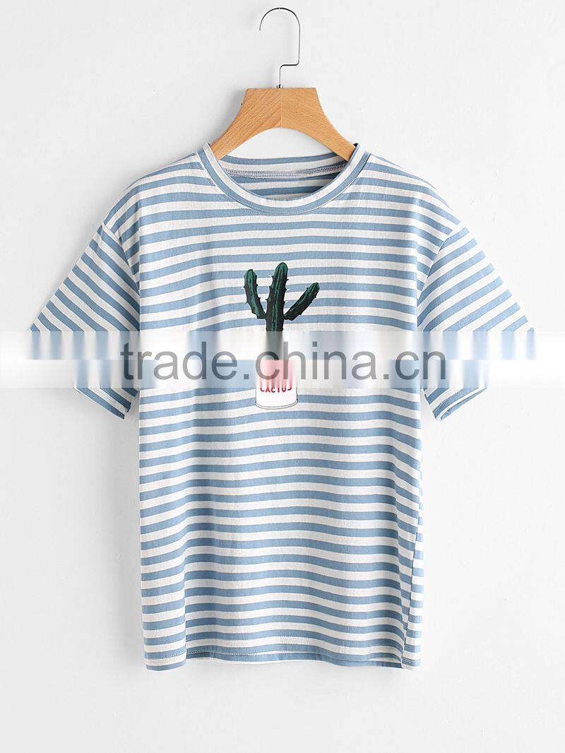 2017 new arrival high quality custom cheap Hot sale fashion kids cotton short sleeve wholesale striped t-shirt