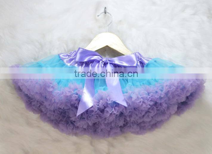 Fashion Baby Girls two-tone Fluffy Chiffon Princess Ballet Dance Tutu Pettiskirt
