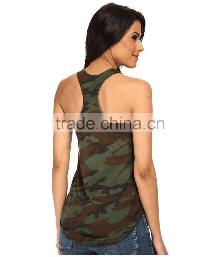 Girls military camouflage camo racer back tank tops wholesale
