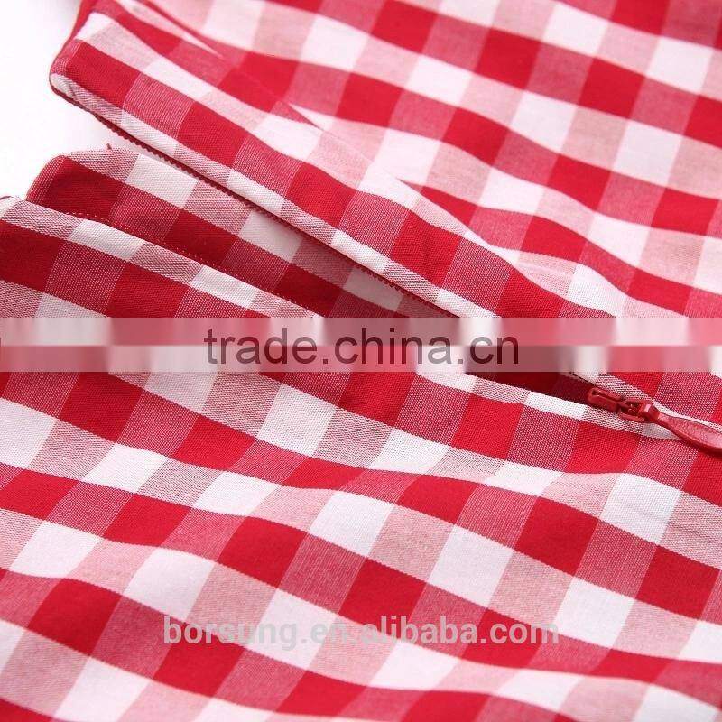 2015 Children Cotton Frock Designs Red Plaid Sleeveless Summer Dress For Kids Flower Girls Party Prom Dress