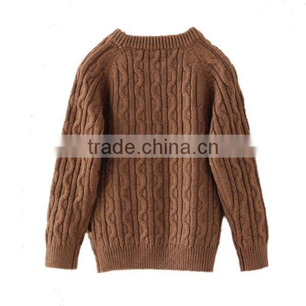 Army Green Round Neck Boys Combat Pullover Sweater