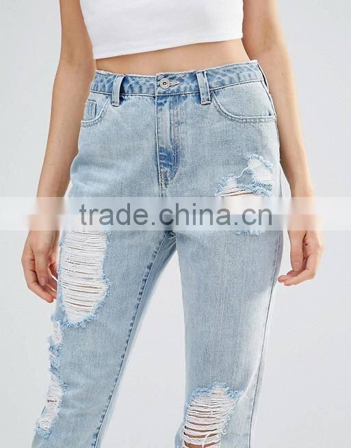 2016 fashion slim fit acid wash skinny jeans for women