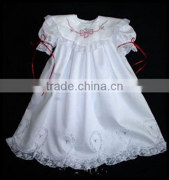 Girls Christmas Nightgrown Baby Kids White Elegant Dress