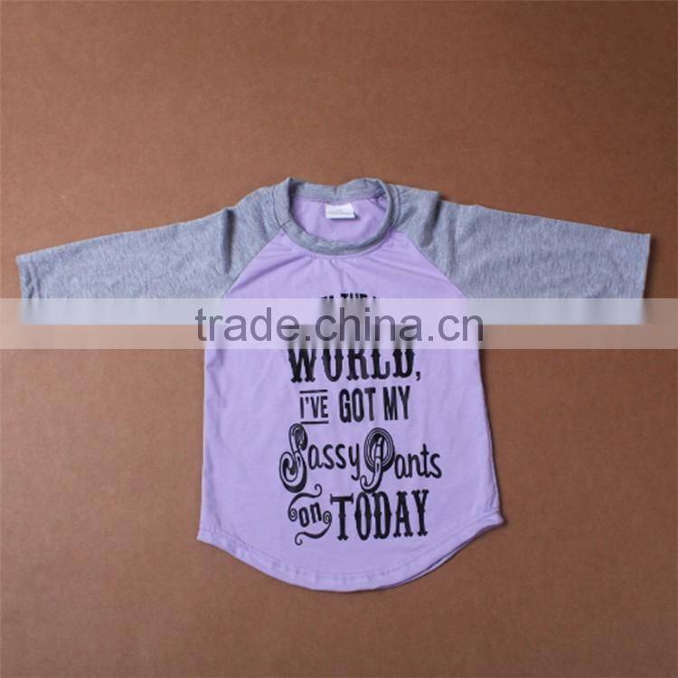 words and letters prints sassy kids long sleeve autumn kids top hotsale children t-shirt