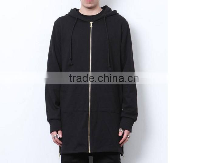 Long Black/White Side Zipper Man Hiphop Sweatshirt big and tall Hoodies