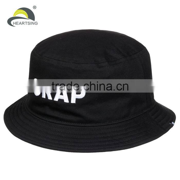 100 cotton cheap black men wholesale custom embroidered bucket hats