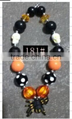 2014 new halloween bubblegum necklace chunky necklace pumpkin