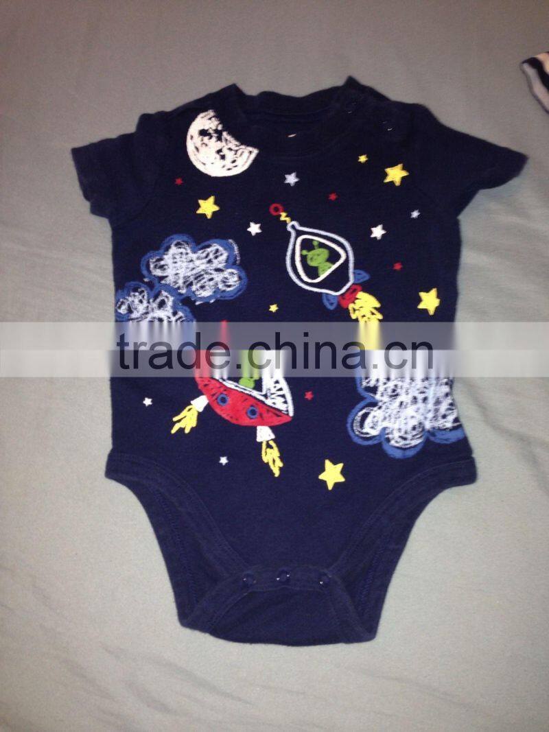 Baby Boy Bodysuits Universe Rocket Cotton