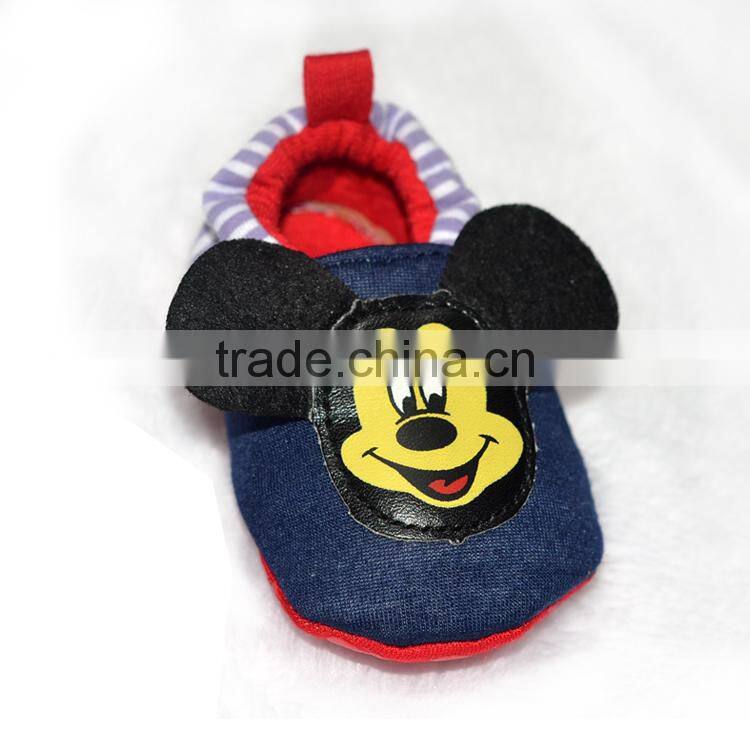 Cute mickey face embroidered Baby footwear