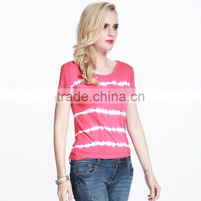 Ladies pink tie-dyed tee shirts in bulk