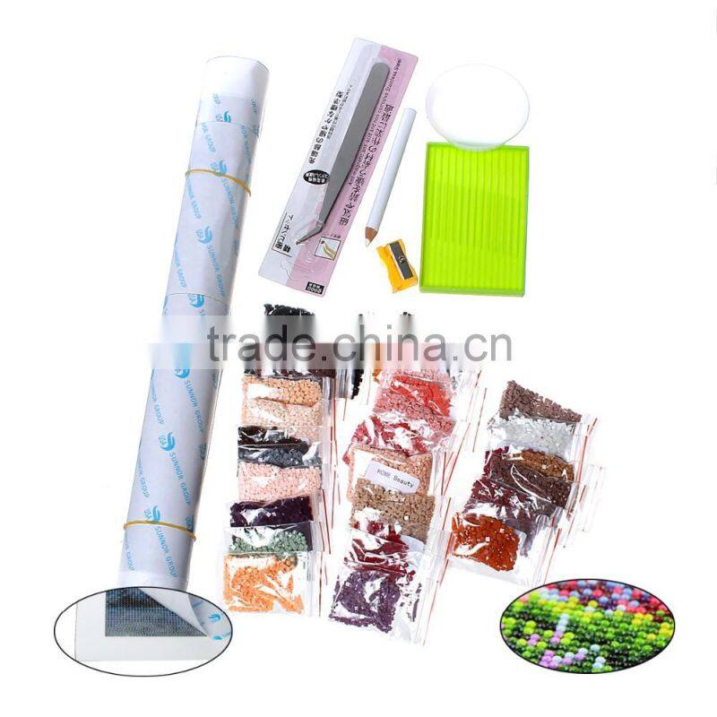 Custom Rhinestone Multicolor Fruit Plates Pattern Cotton Embroidery DIY Kit Diamond Painting