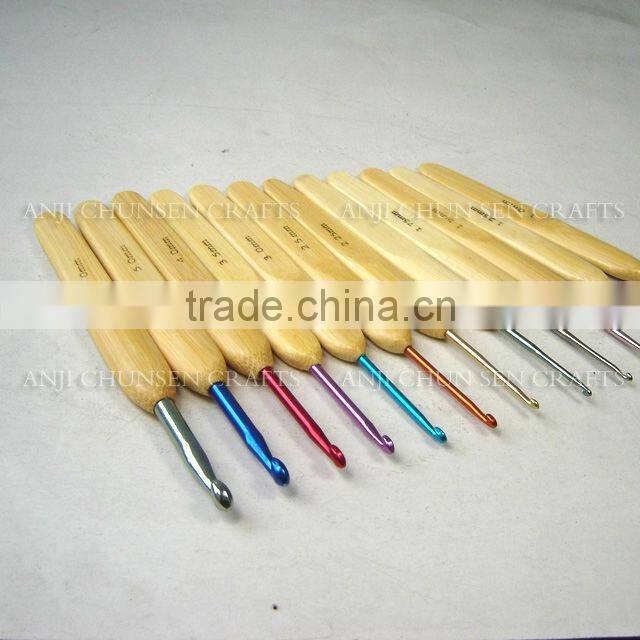 Multicolor Bamboo Handle crochet hooks