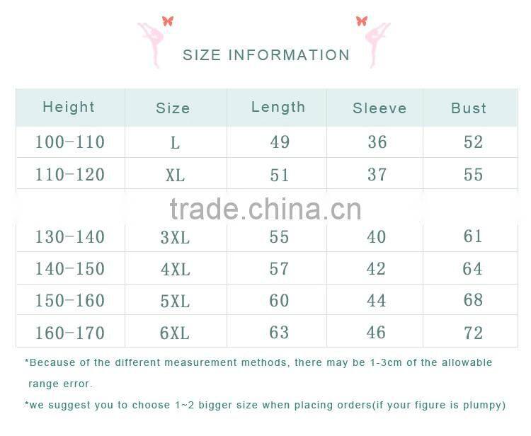 Wholesale Kids Girls Training Dance Costumes 100% Cotton Gymnastics Leotards