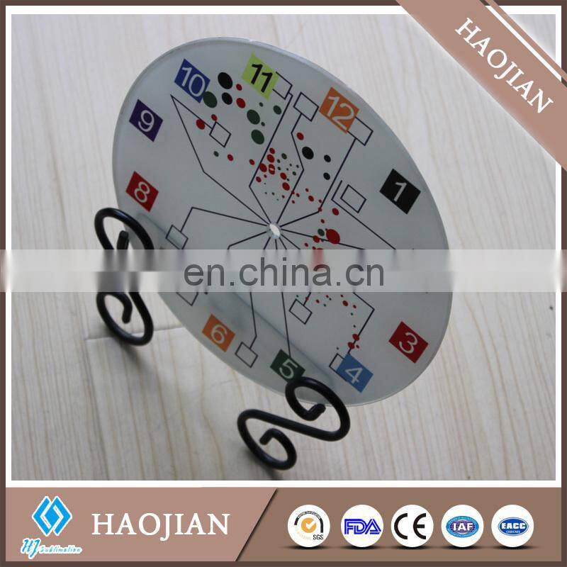 sublimation coating blank glass clock, round, 4mm thickness