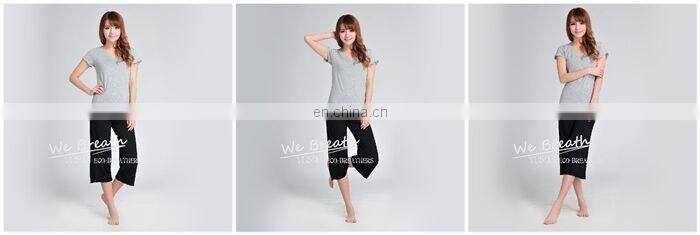 Women's Bamboo Jersey Spring Summer Pajama Lounge Pants 3/4 Length