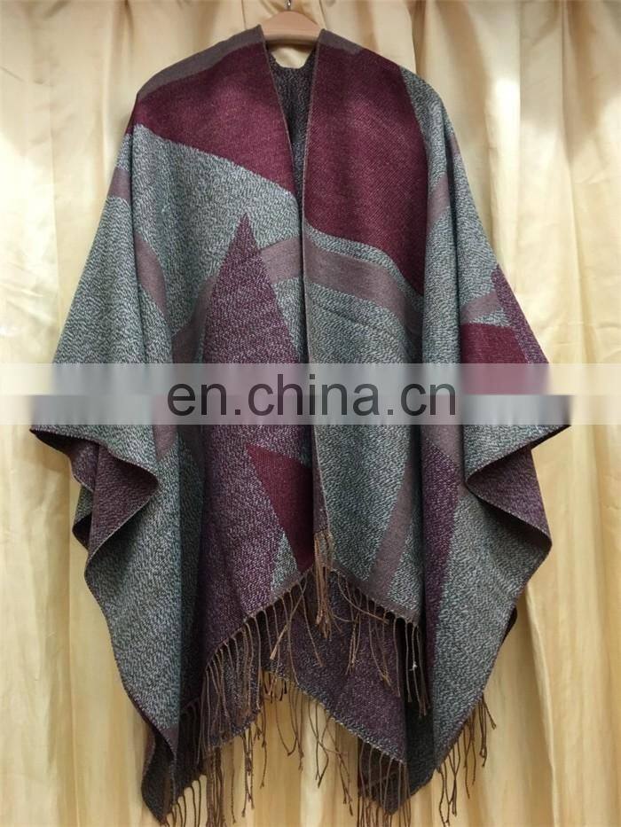 chinese wholesale suppliers ladies cashmere wraps fringe blanket geometry pattern kashmir winter shawls