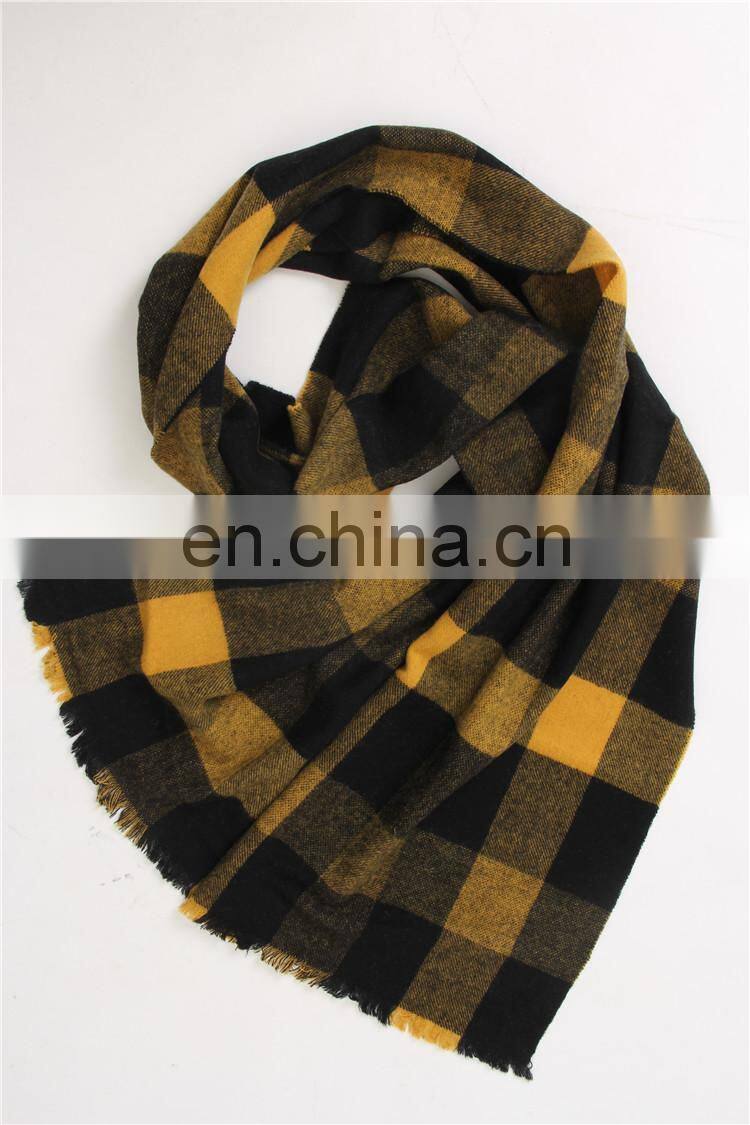 2017 best selling autumn winter 30% cashmere 70% wool shawl woolen plaid women men scarf classic tartan fringe scarf shawl