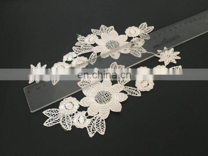 2017custom fancy flower lace patch/applique