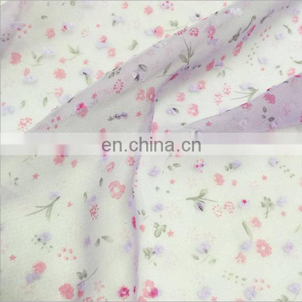 Custom Print Soft 100% Polyester Chiffon Fabric For Dress