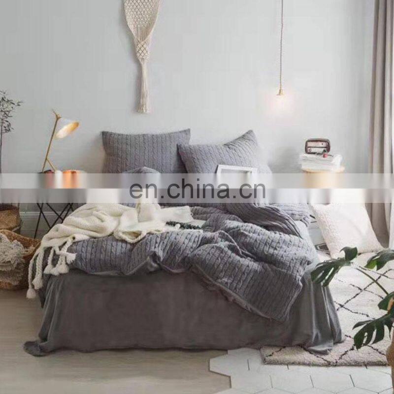 Decorative Warm Knitted Chenille Comforter Bedding Sheet Set
