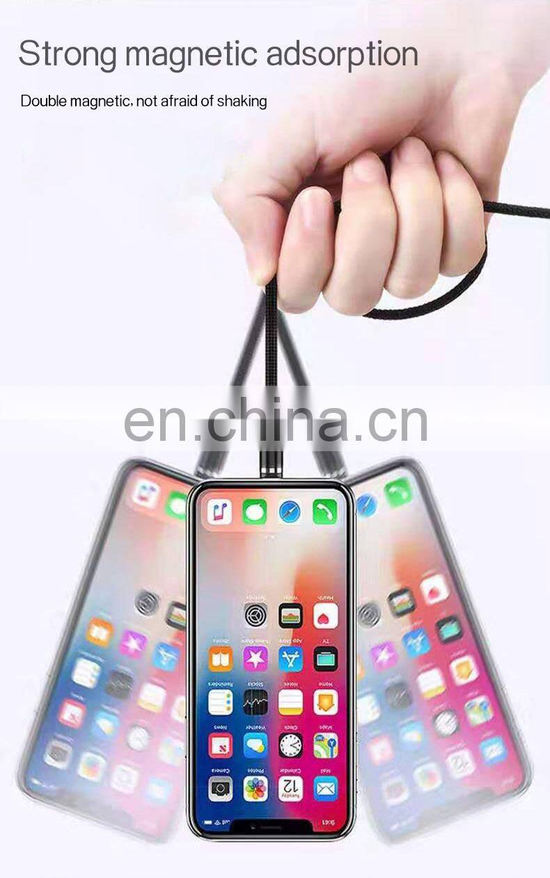 Flowing Light Led Magnetic Charging Cable Micro Usb Type C Magnet Usb Cable Streamer Phone Charger Cable For Iphone