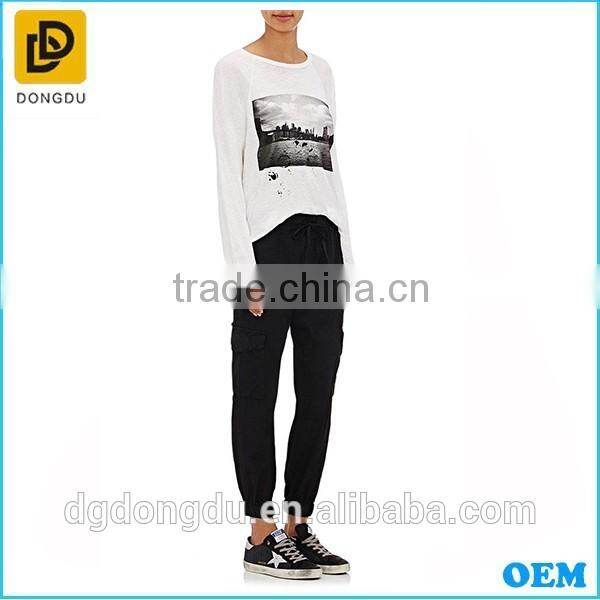 2016 Customized Wholesale Print T shirt Fashion Casual Lady T shirt