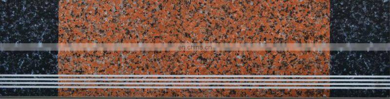 Polished marble style non slip groove step tile porcelain stair tile