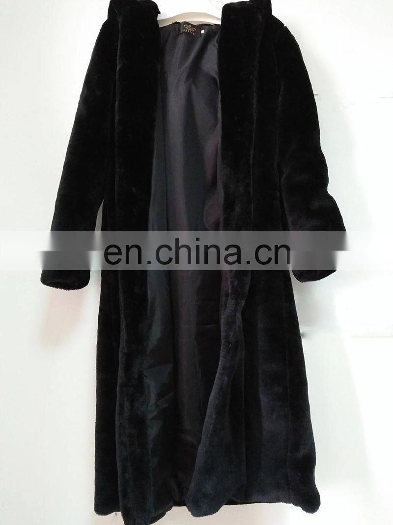 Wholesale faux fur hooded oversized warm fashion new winter long fur collar hooded coat