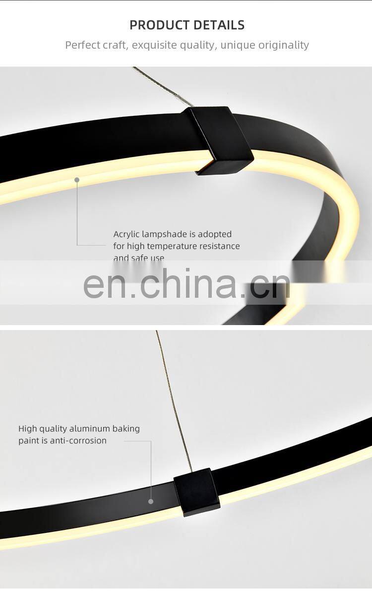 HUAYI New Arrival Living Room Indoor Decoration Hanging Circular LED Modern Pendant Light